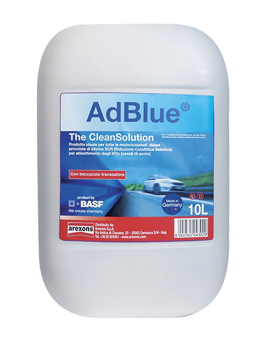 SOLUZIONE ADBLUE® PREMIUM BASF TANICA 10 LITRI CON BECCUCCIO AREXONS 4302