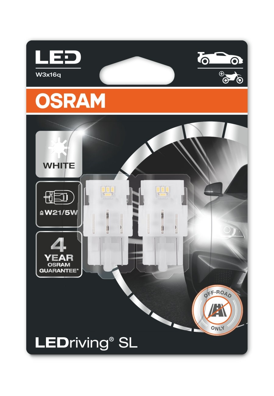 DUO BOX COPPIA DUE LAMPADINE LED SL W21W/5W WHITE ORSAM 7515DWP-02B
