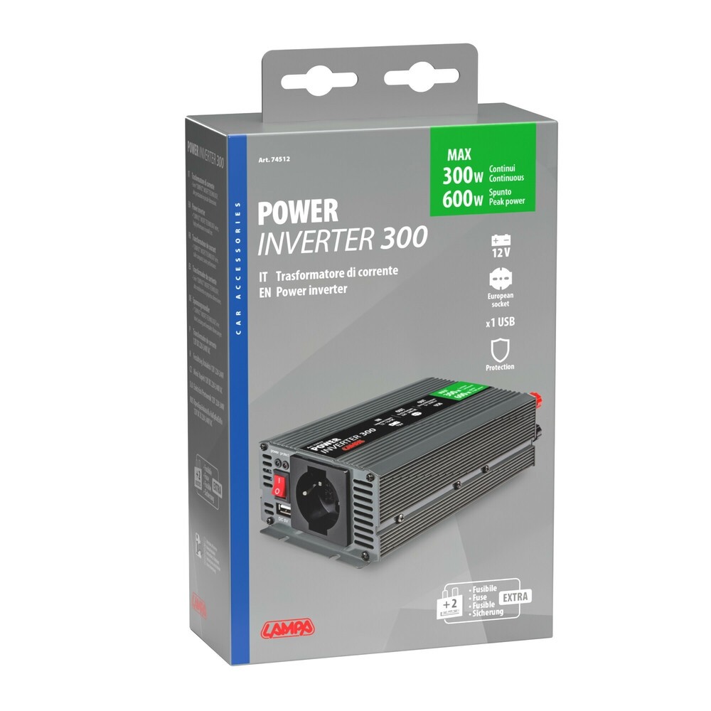 TRASFORMATORE DI CORRENTE - POWER INVERTER 300 12V > 220V LAMPA 74512