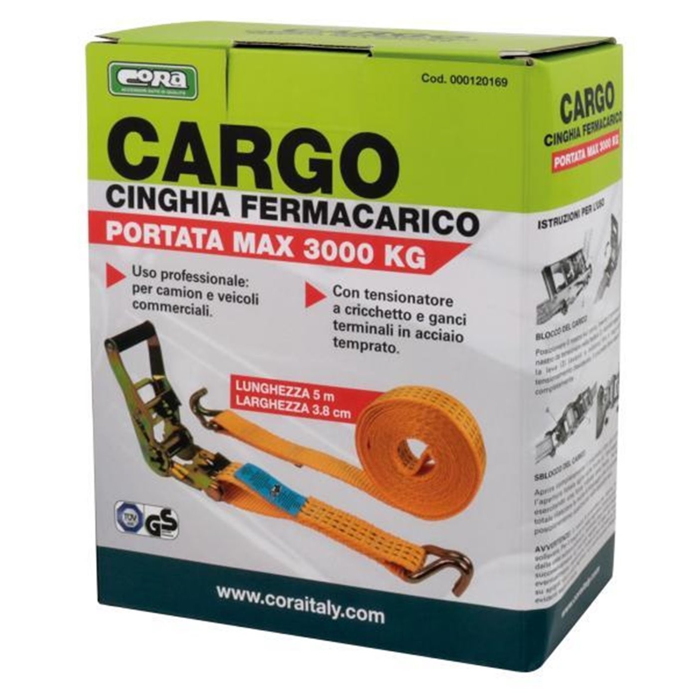 NASTRO TENSORE CARICHI PESANTI 3000KG CORA 120169