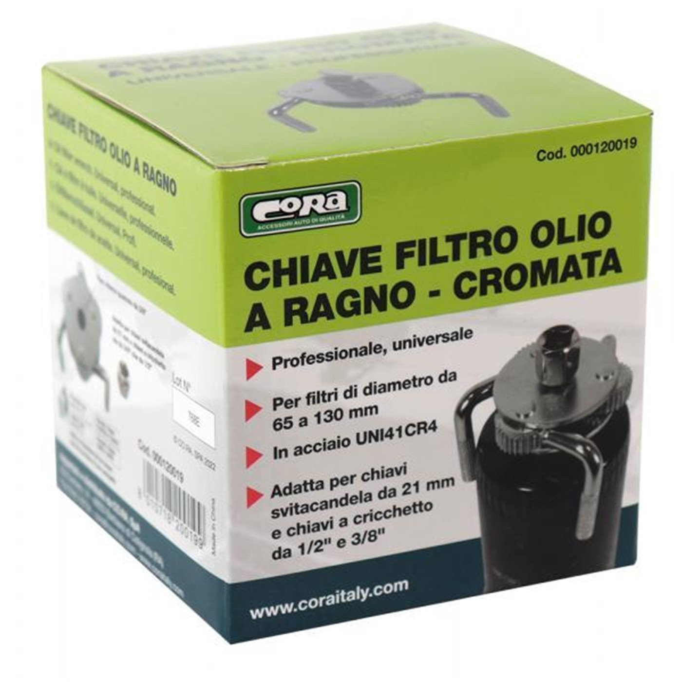 CHIAVE SUPERPROFESSIONALE PER FILTRI 65-120 MM CORA 120019