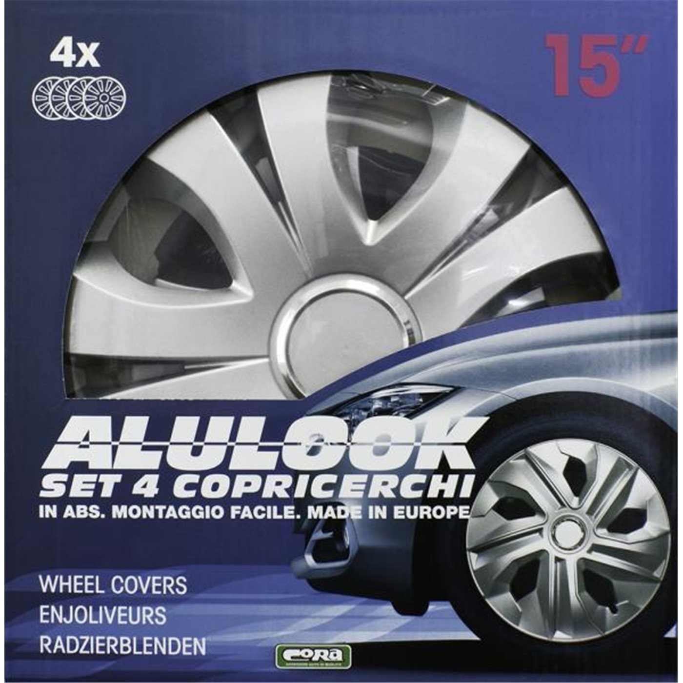 SET 4 COPRICERCHI UNIVERSALI ALULOOK TOP RING 15" CORA-40145