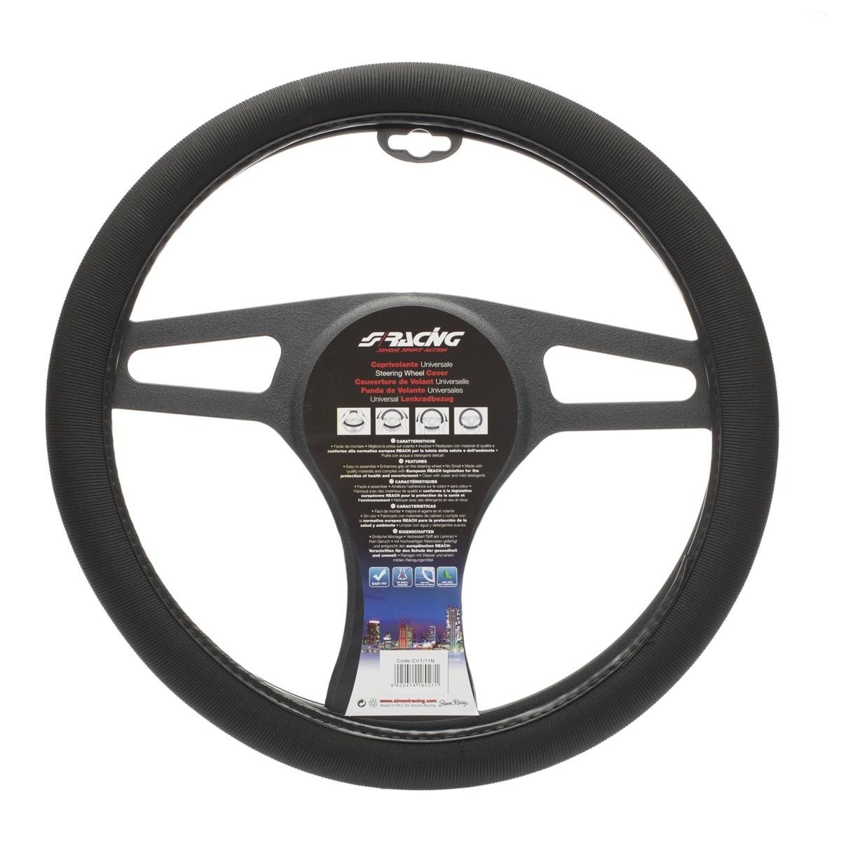 COPRIVOLANTE CHEAP COTONE NERO PER VOLANTI DIAMETRO 37-39 CM SIMONI CVT/11N
