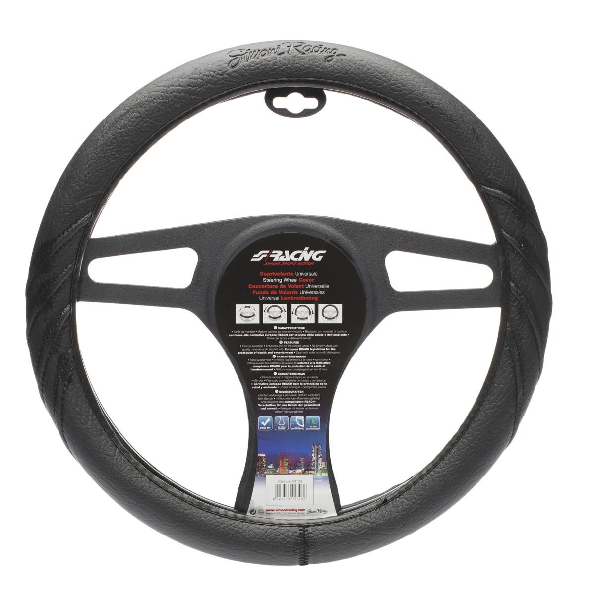 COPRIVOLANTE DARK IN ECOPELLE NERA CVT/23