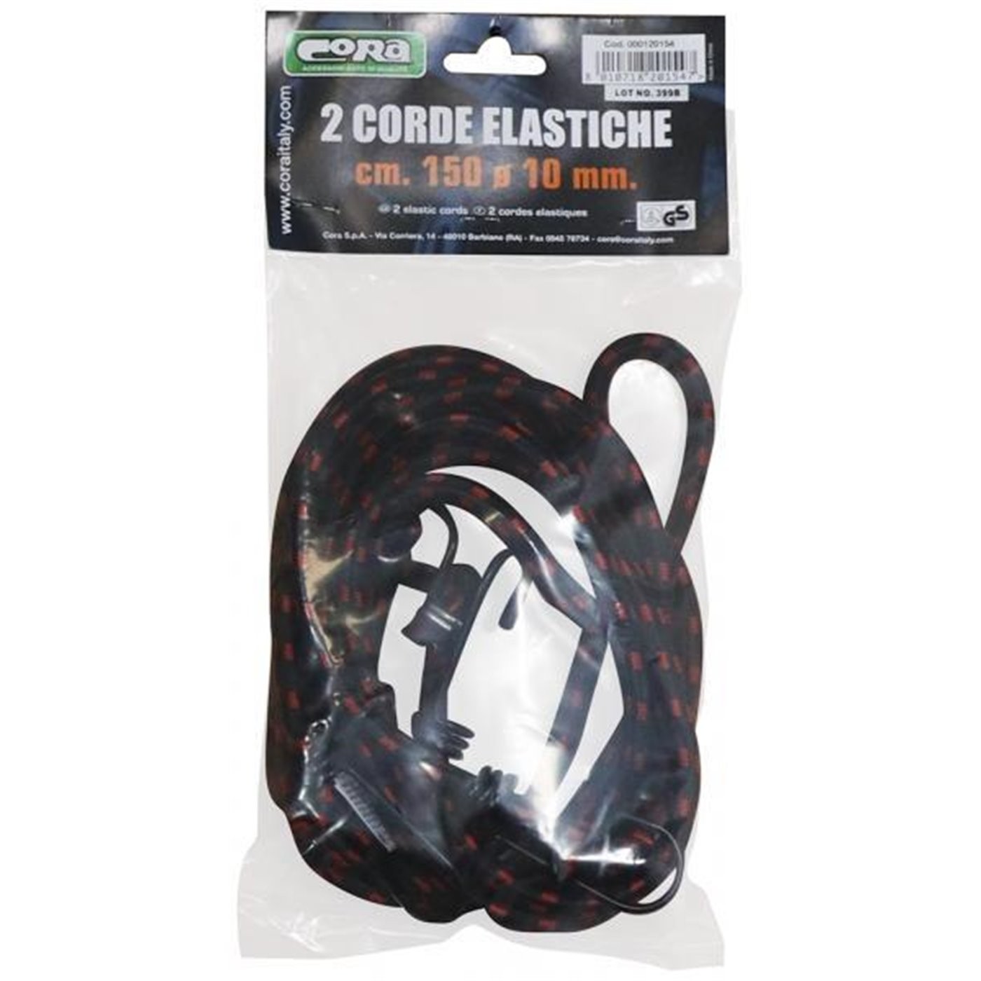 COPPIA CORDE ELASTICHE 150 CM CORA 120154