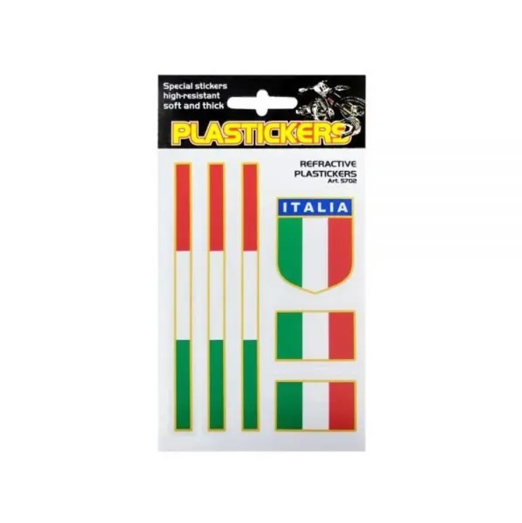 ADESIVO STICKER RIFRANGENTE SET BANDIERE ITALIA 2 QUATTROERRE 5702