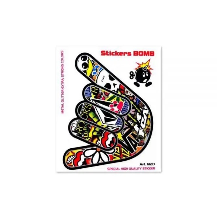ADESIVO STICKER BOMB MANO QUATTROERRE 6120