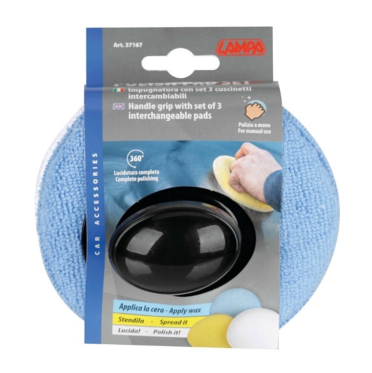 KIT 3 DISCHI PULIZIA AUTO Ø 130 mm LAMPA 37167