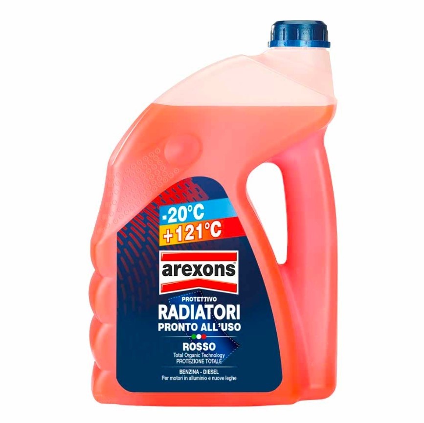 LIQUIDO PROTETTIVO  RADIATORE REFRIGERANTE RADIATORE ROSSO 4,5 LT -20° AREXONS 8014