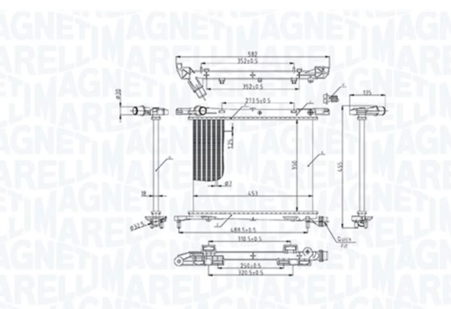 RADIATORE RAFFREDAMENTO MOTORE  FIAT PANDA 1.0MILHYB.20>  MAGNETI MARELLI BM2222