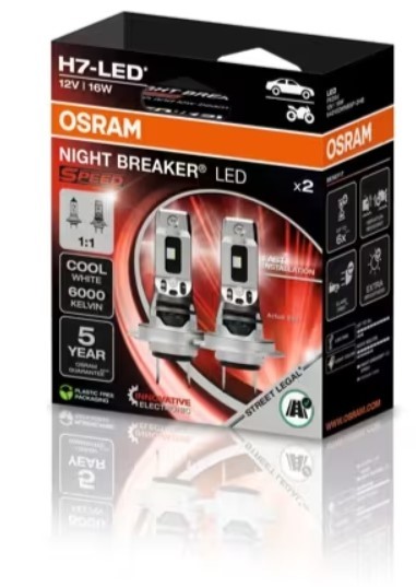 BOX COPPIA DUE LAMPADINE H7 NBR LED SPEED 450 6000K OSRAM 64210DWNBSP-2HB OMOLOGATE