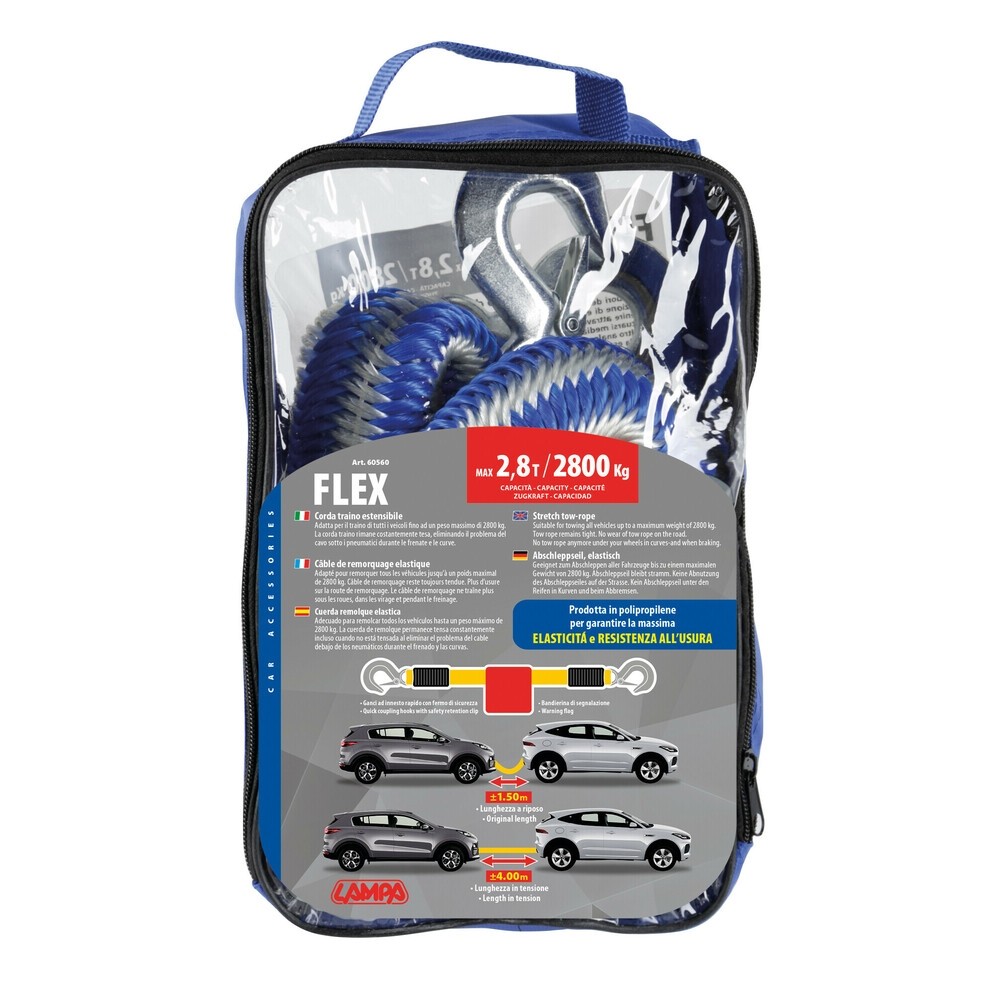 CORDA TRAINO ESTENSIBILE FLEX 2800 KG LAMPA 60560
