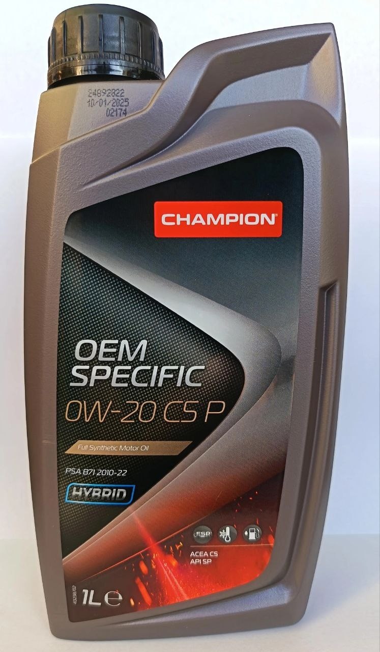 OLIO MOTORE SPECIFIC 0W20 C5 -B71 2010- 1 LITRO CHAMPION 1052071