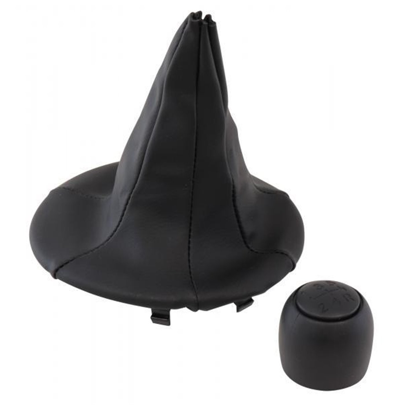 POMELLO E CUFFIA CON GHIERA PER LEVA CAMBIO MANUALE 5 MARCE  FIAT PANDA II 03>12 COLORE NERO CORA 6930030