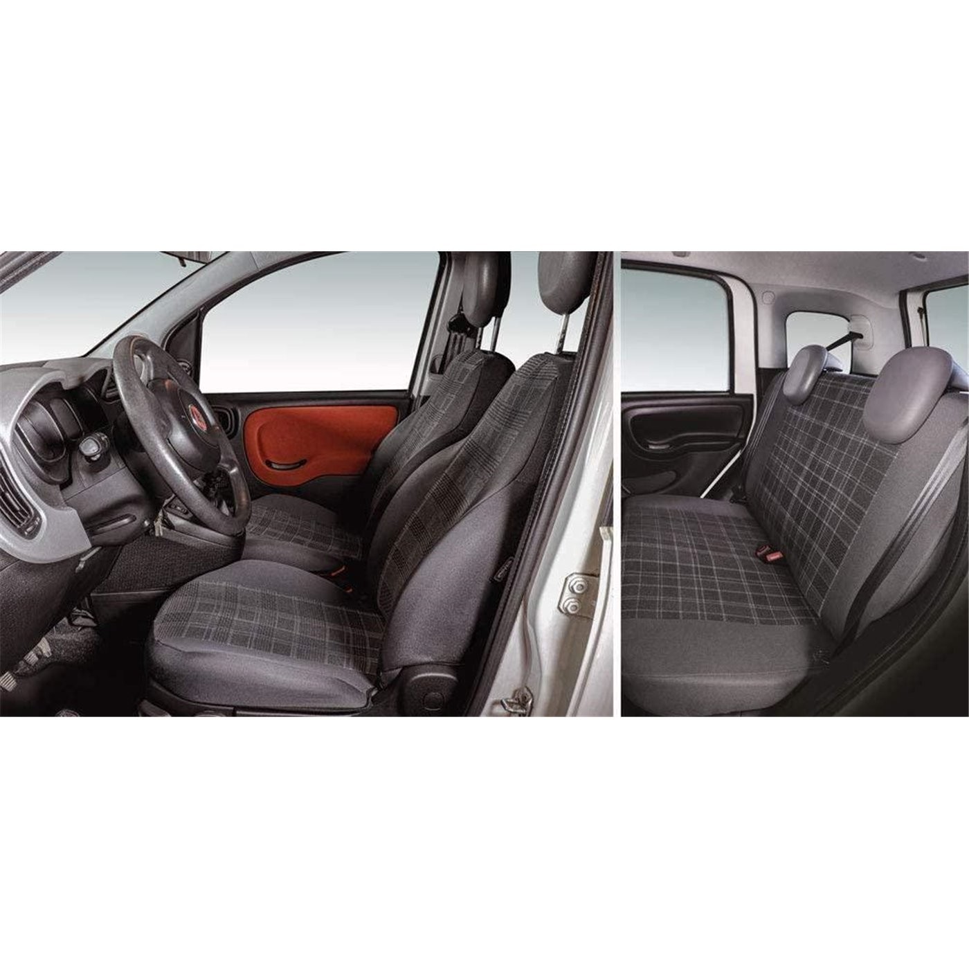 COPRISEDILI FODERINE ANT. E POST. PERSONALIZZATI FIAT PANDA 12> 4 POSTI POSTERIORE INTERO CORA 129148