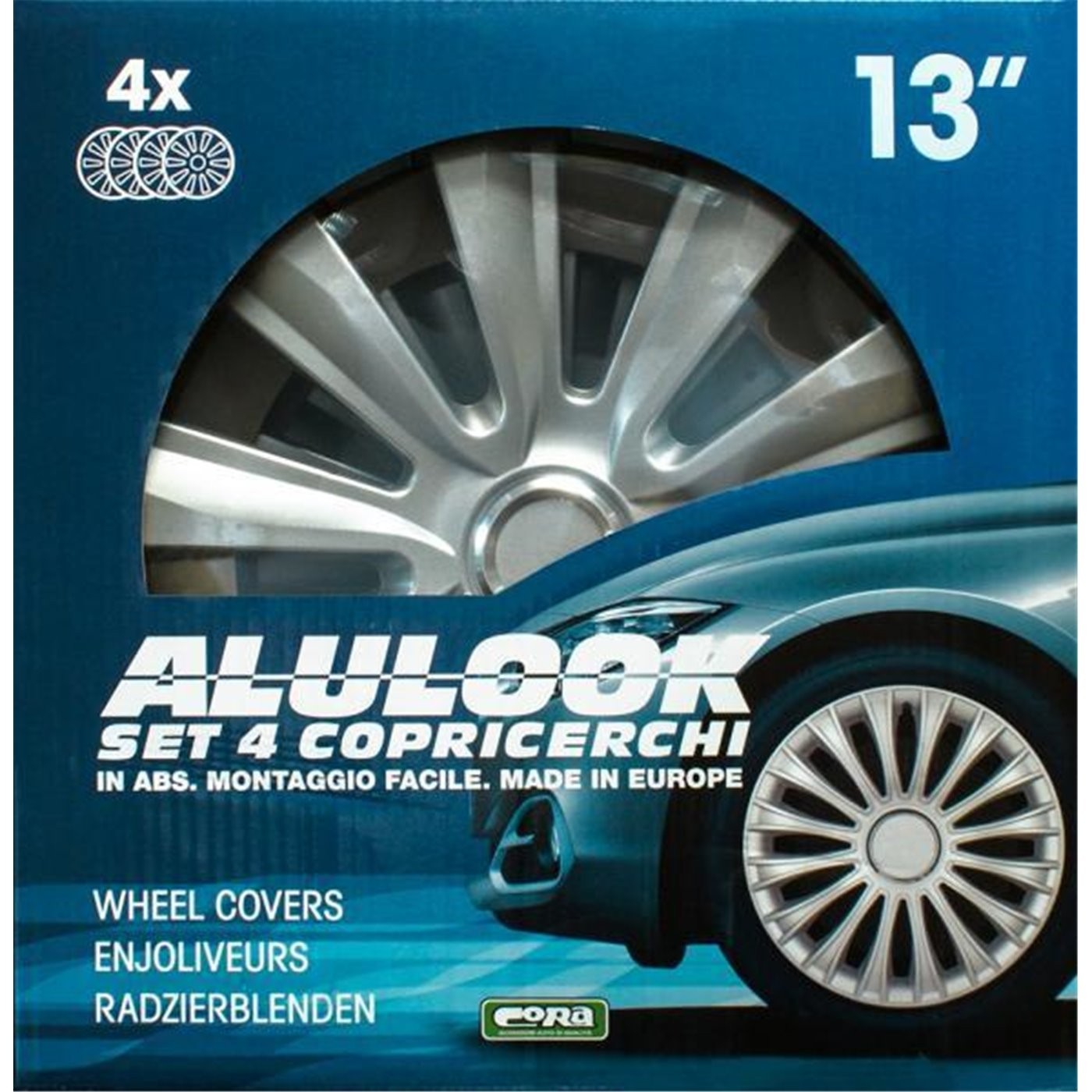SET 4 COPRICERCHI UNIVERSALI 13'' ALULOOK DELTA  CORA 40643