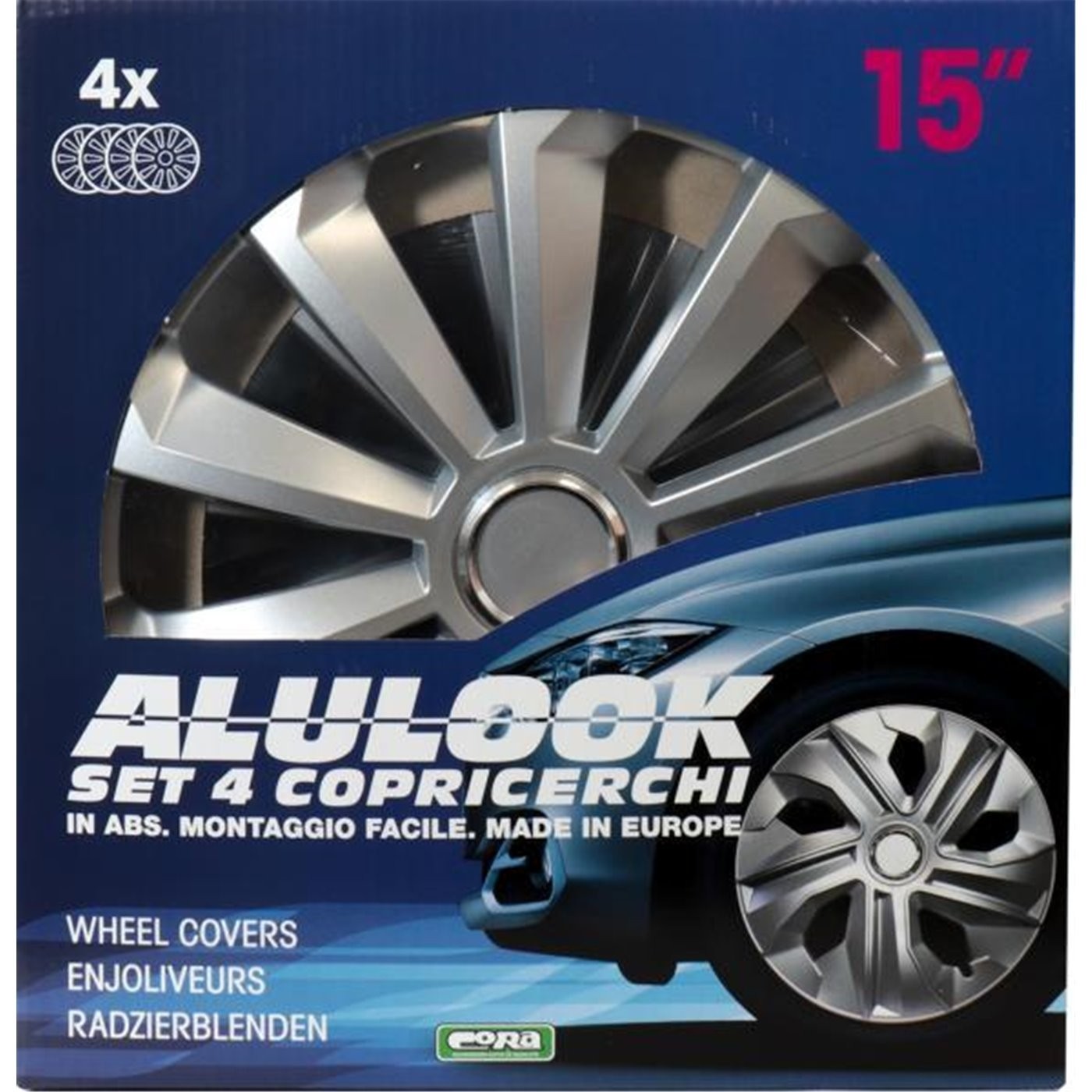 SET 4 COPRICERCHI UNIVERSALI ALULOOK FAME SILVER RING 15