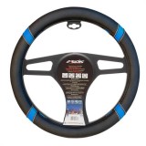 COPRIVOLANTE CROSS BLUE IN ECOPELLE NERO FORATO SIMONI RACING CVT/44B