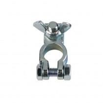 MORSETTO BATTERIA ZINCATO, FISSAGGIO CAVO A CAPOCORDA CON DADO AD ALETTA LAMPA 69907