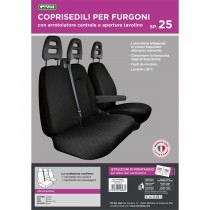 COPRISEDILI PER FURGONE TG SP25 TESSUTO COTONE TRAPUNTATO NERO CORA 1702563