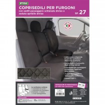 COPRISEDILI PER FURGONE TG SP27 TESSUTO COTONE TRAPUNTATO ANTRACITE CORA 1702761