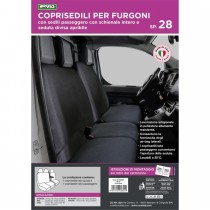 COPRISEDILI PER FURGONE TG SP28 SEDUTA DIVISA TESS. POLIESTERE NERO CORA 1702801
