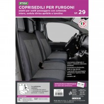 COPRISEDILI PER FURGONE TG SP29 CON TAVOLINO TESS. MISTO COTONE MILLEPUNTI ANTRACITE CORA 1702902