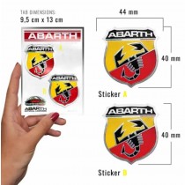 ADESIVO STICKER ABARTH RACING TABS SCUDETTO 2 PZ QUATTROERRE 21501