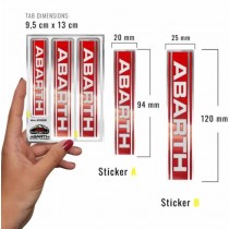 ADESIVO STICKER ABARTH RACING TABS SCRITTA 3 PZ QUATTROERRE 21505