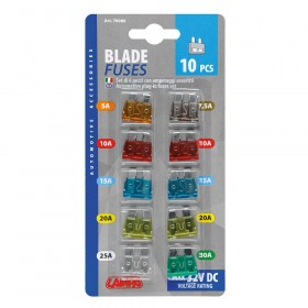FUSIBILI LAMELLARI ASSORTITI 12/32V SET DA 10 PZ   LAMPA 70080
