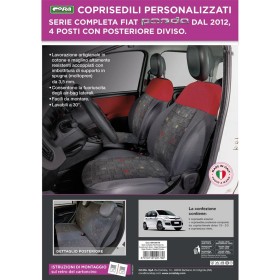 SERIE COMPLETA COPRISEDILI PERSONALIZZATI FIAT PANDA 12> 4 POSTI POSTERIORE DIVISO CORA 129176