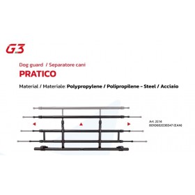 GRIGLIA SEPARATORE PER CANI G3 PRATICO ACCIAIO ESTENSIBILE UNC-3407