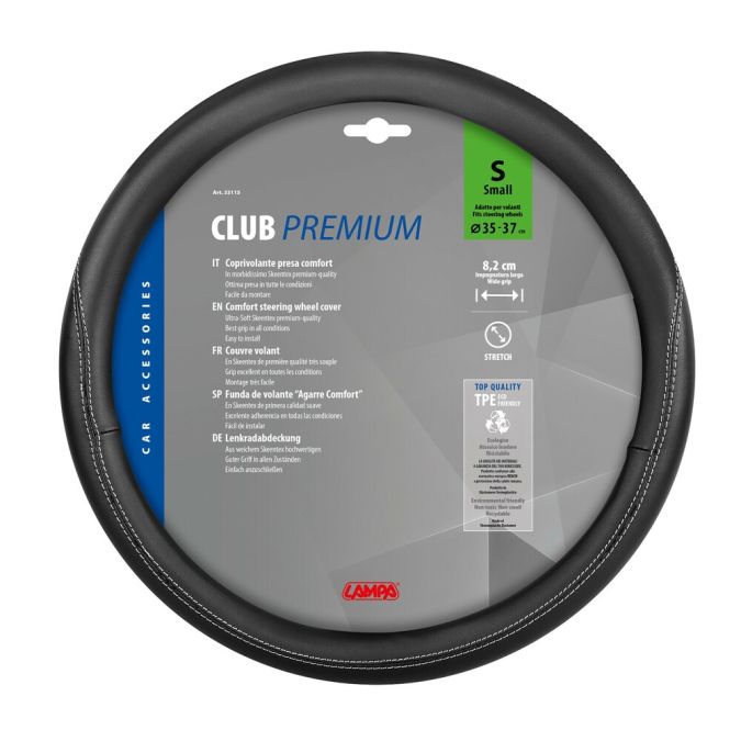 COPRIVOLANTE CLUB IN SKEENTEX - S - diam 35/37 CM NERO LAMPA 33115