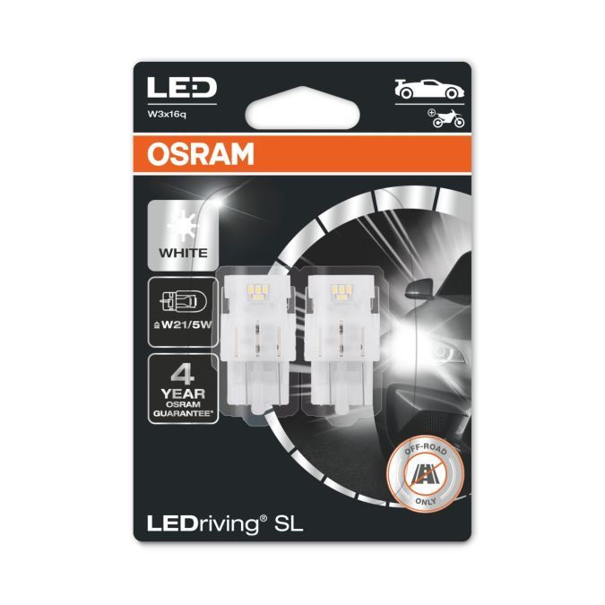 DUO BOX COPPIA DUE LAMPADINE LED SL W21W/5W WHITE ORSAM 7515DWP-02B