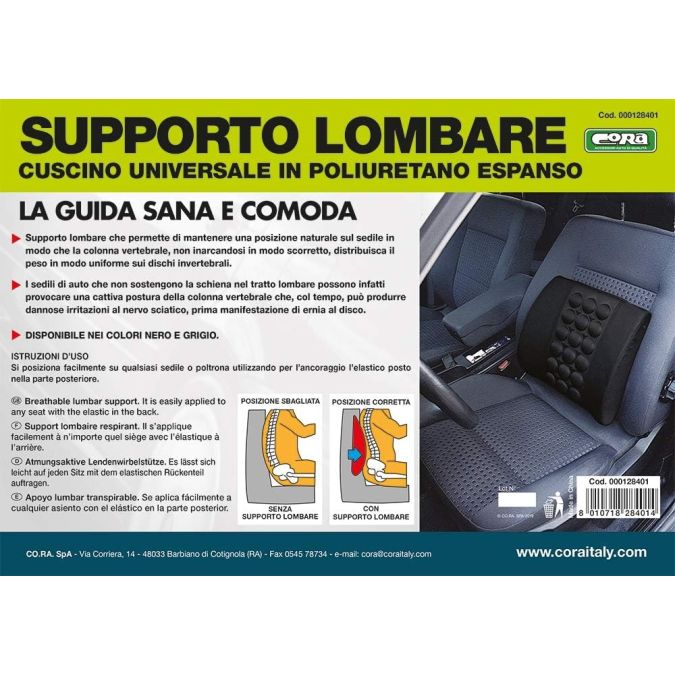 SUPPORTO LOMBARE IN MEMORY FOAM CORA 128401
