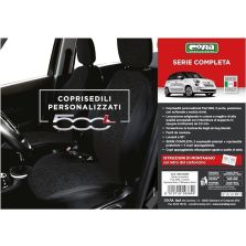 COPRISEDILI FODERINE ANTERIORI E POSTERIORI COORDINATE FIAT 500L 5P NERO-MOSAICO NERO CORA 129384