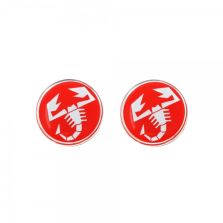 ADESIVO 3D STICKER ABARTH SCORPIONE ROSSO 2PZ QUATTROERRE 21539