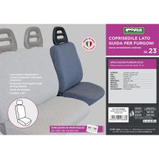 COPRISEDILE LATO GUIDA PER FURGONI TG SP23 TESSUTO COLORE TRAPUNTATO AVIO CORA 1702390S