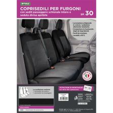 COPRISEDILI PER FURGONI TG.SP30 SEDUTA DIVISA TESSUTO POLIESTERE NERO CORA 1703001