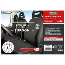 COPRISEDILI PARTE ANTERIORE PER FURGONE TG. SP32 SEDUTA DIVISA TESSUTO POLIESTERE NERO CORA 1703201