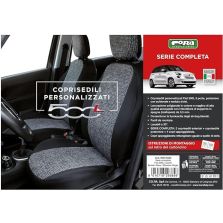 COPRISEDILI FODERINE ANTERIORI E POSTERIORI COORDINATE FIAT 500L 5P NERO-MASAICO GRIGIO CORA 129385