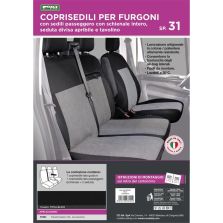 COPRISEDILI PER FURGONE TG SP30 SEDUTA DIVISA TESS. MISTO COTONE MILLEPUNTI ANTRACITE CORA 1703002