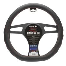COPRIVOLANTE IN ECOPELLE NERO CUCITURA ROSSO SIMONI RACING CVT/46