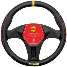 COPRIVOLANTE PROFILE NERO/CUCITURE ROSSE 38-39 CM MOMO SWC0PROBR