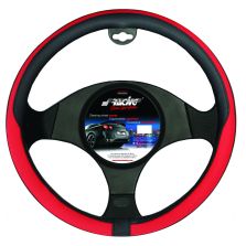 COPRIVOLANTE TIDY RED IN ECOPELLE NERO E ROSSO FORATO SIMONI RACING CVT/43R