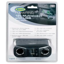 DOPPIA PRESA ACCENDISIGARI + USB RING RMS7