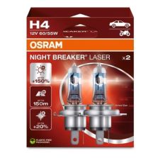 DUO BOX COPPIA DUE LAMPADINE NIGHT BREAKER LASER H4 NEXT GENERATION +150% OSRAM 64193NLHCB