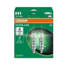 DUO BOX COPPIA DUE LAMPADINE OSRAM H1 12V ULTRA LIFE LUNGA DURATA LONG LIFE 64150ULTDUO