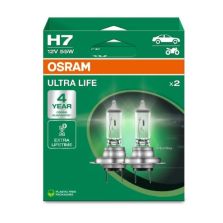 DUO BOX COPPIA DUE LAMPADINE OSRAM H7 12V ULTRA LIFE LUNGA DURATA LONG LIFE 64210ULT-HCB