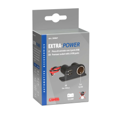 EXTRA POWER - PRESA CORRENTE CON DOPPIA USCITA USB 12/24V LAMPA 38967